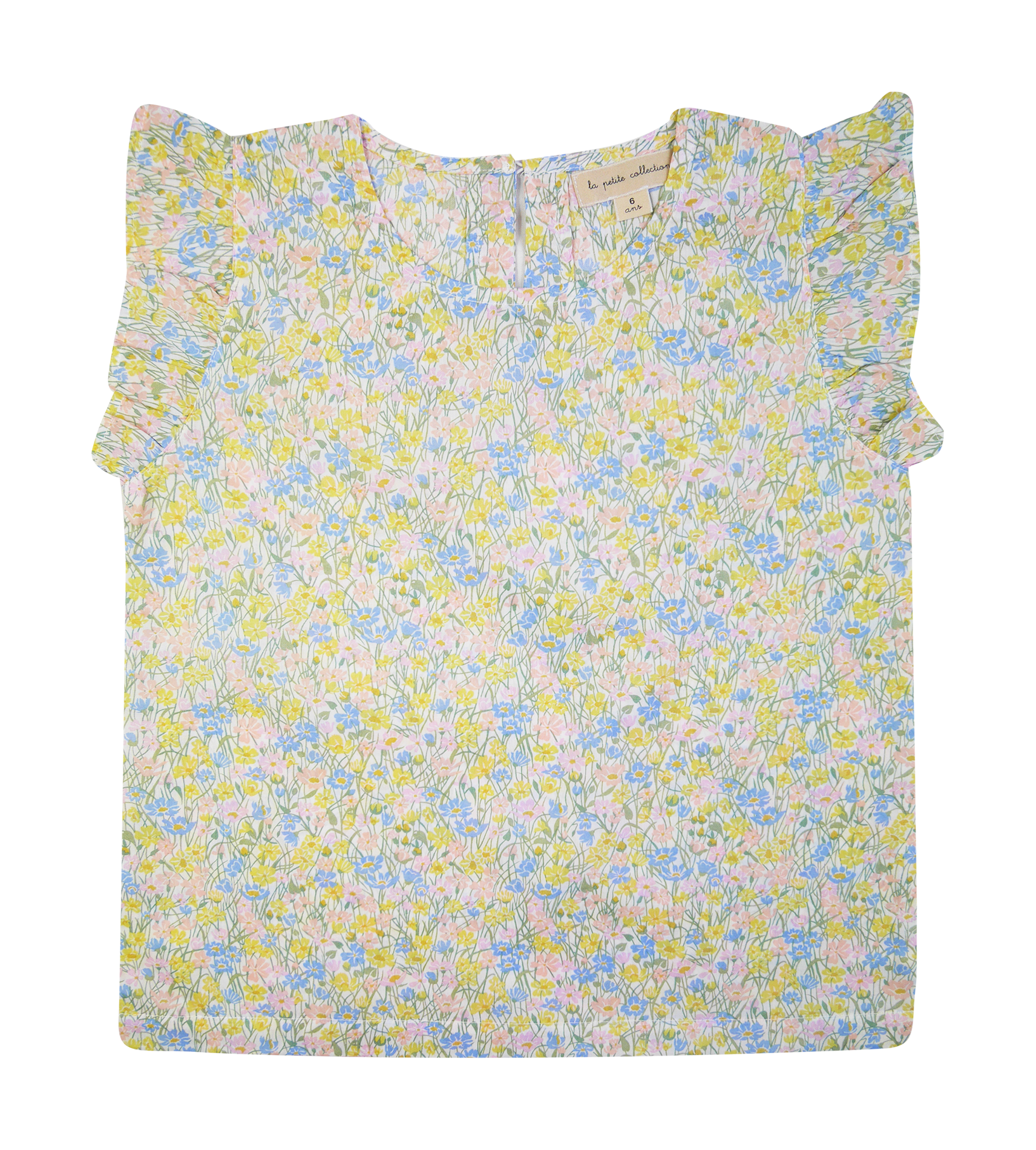 Blouse imprimée en coton bio | Jaune