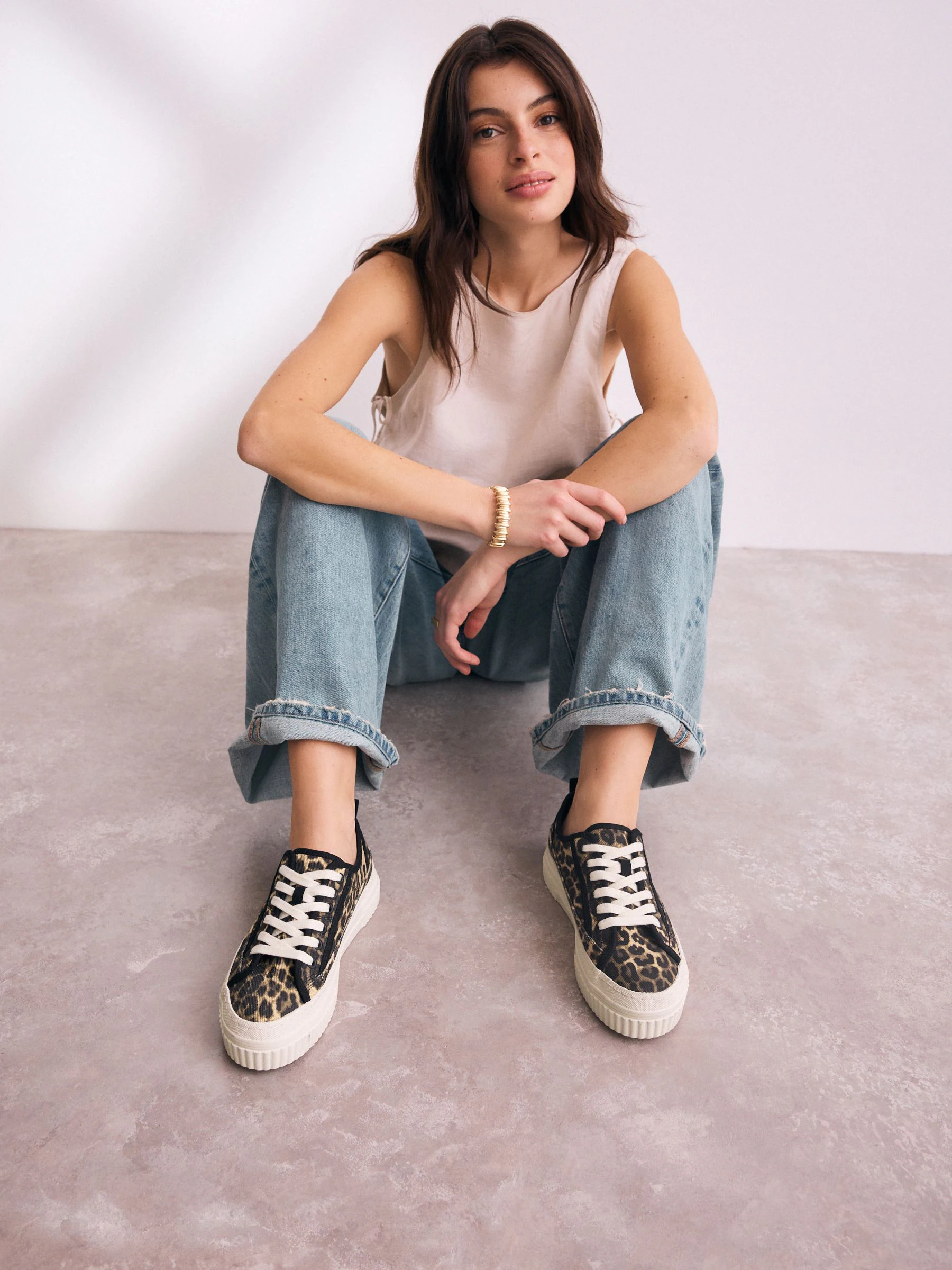 Luipaard - Canvas Chunky Baseball Lace Up Trainers