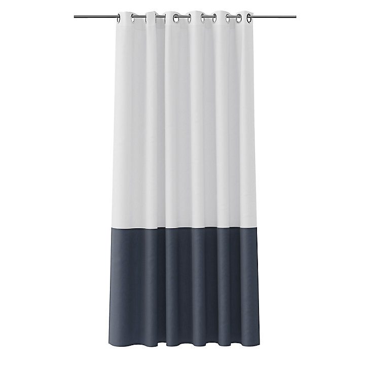 Rideau de douche Blanc et bleu nuit Graphene 180 x 200 cm GoodHome