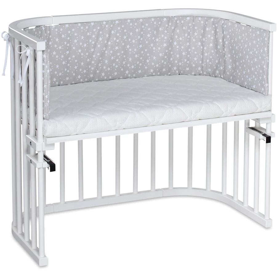 babybay Maxi Beistellbett weiß mit Matratze Classic Cotton Soft