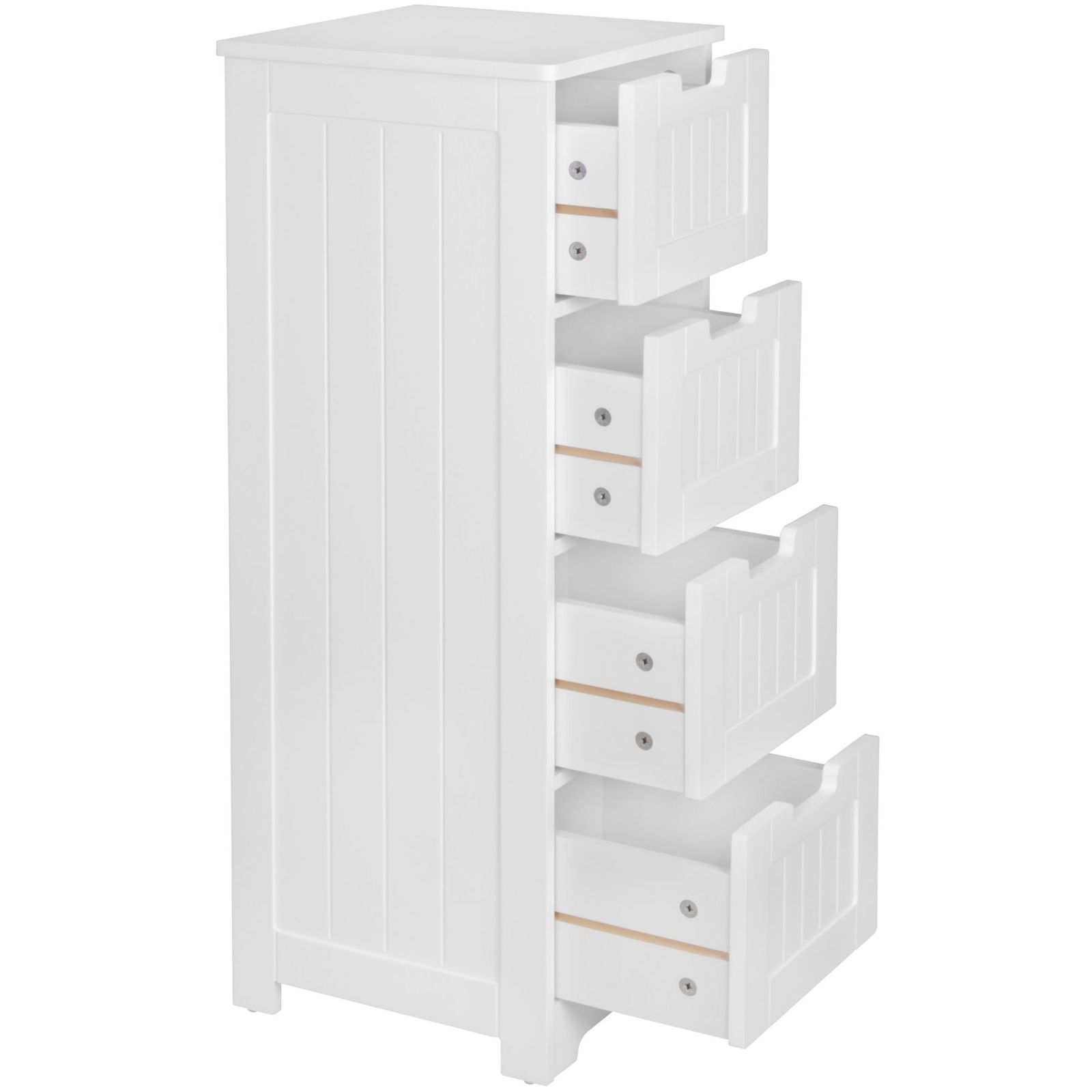 Badschrank - weiß - 4 Schubladen - 30x83 cm
