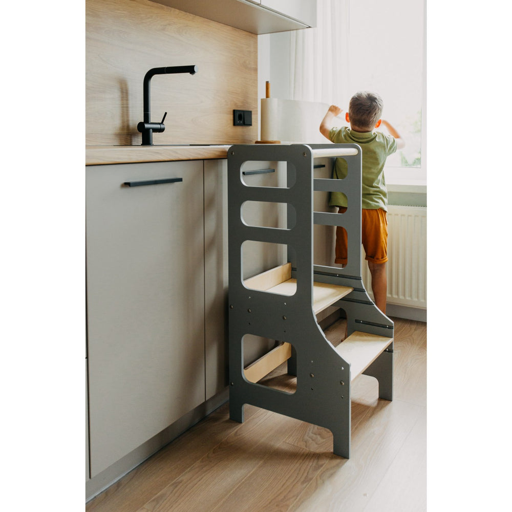 Køb Duck Woodworks Læringstårn Justerbart Grey