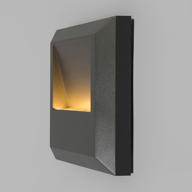Moderne wandlamp donkergrijs vierkant incl. LED - Gem