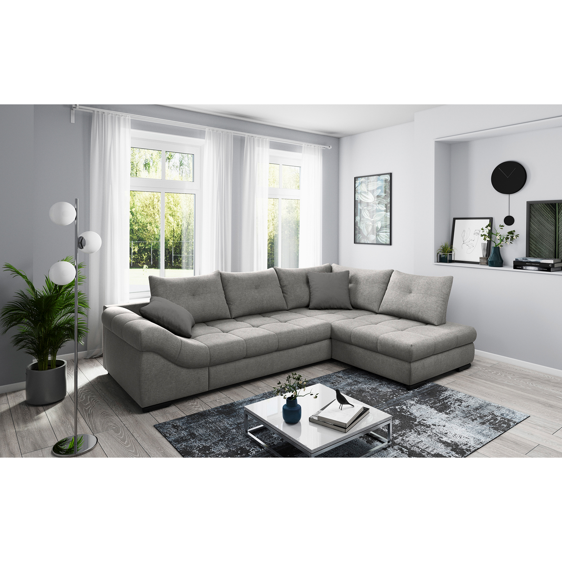 Ecksofa - anthrazit - Liegefunktion