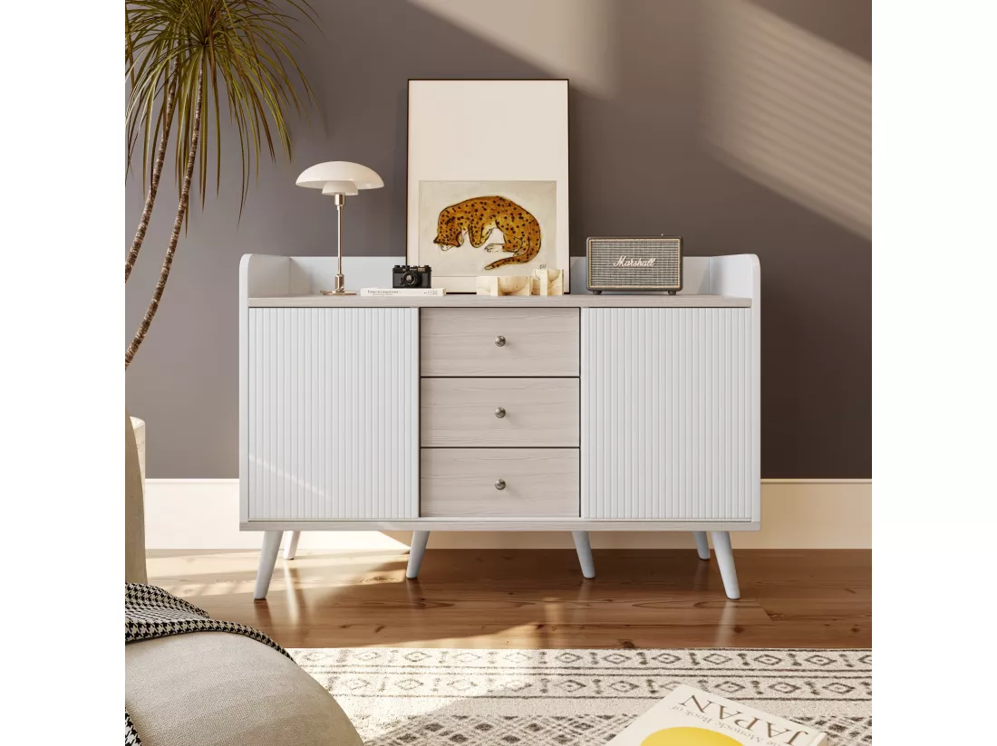Buffet moderne à trois tiroirs en bois, un,d75cm×h77cm