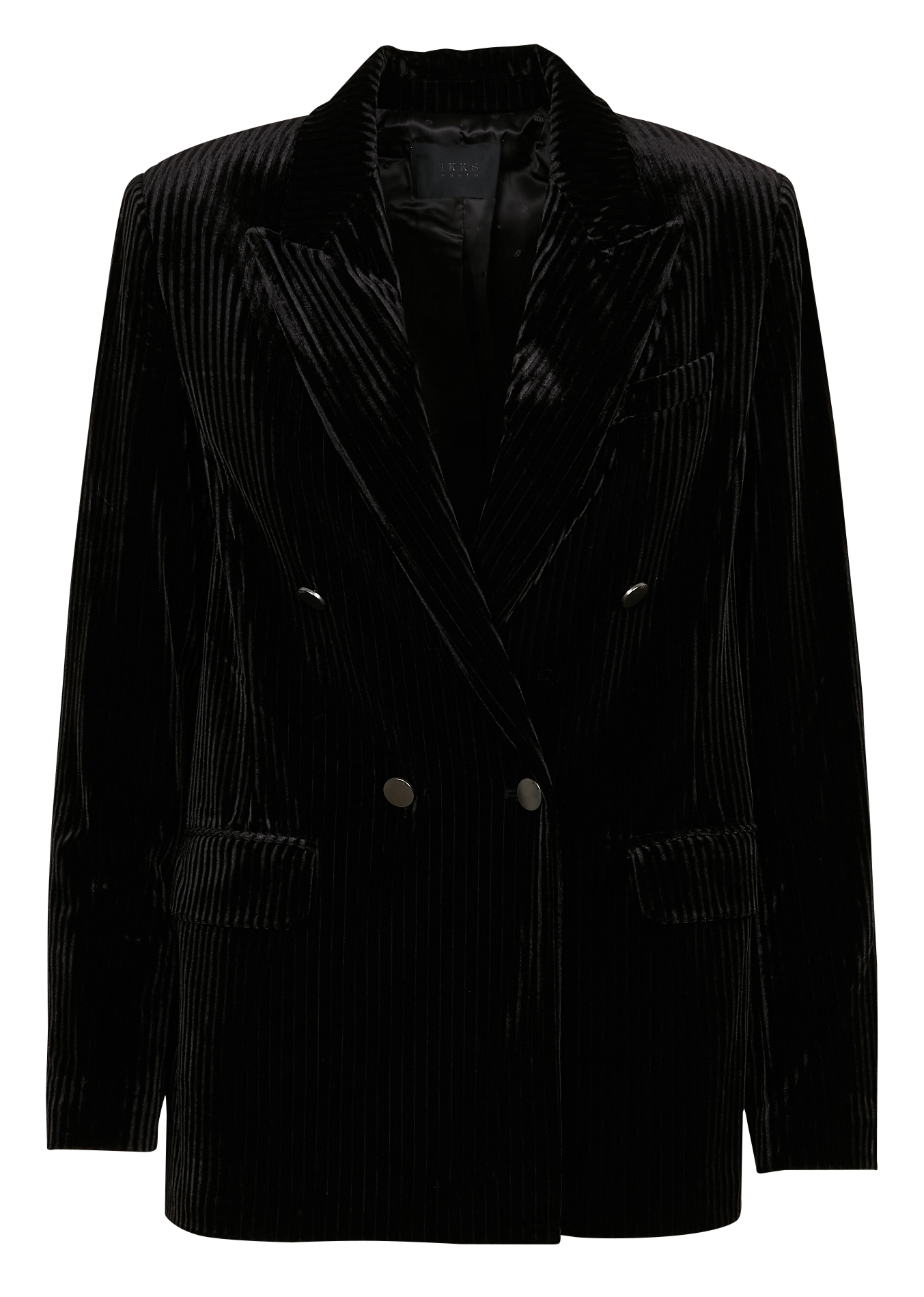 Veste tailleur en velours rayé | Noir