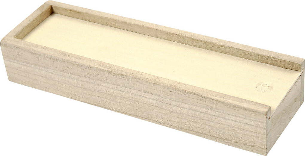 Penalhus - Diy - Mal Selv Trææske Med Låg - 20X6X3,5 CM