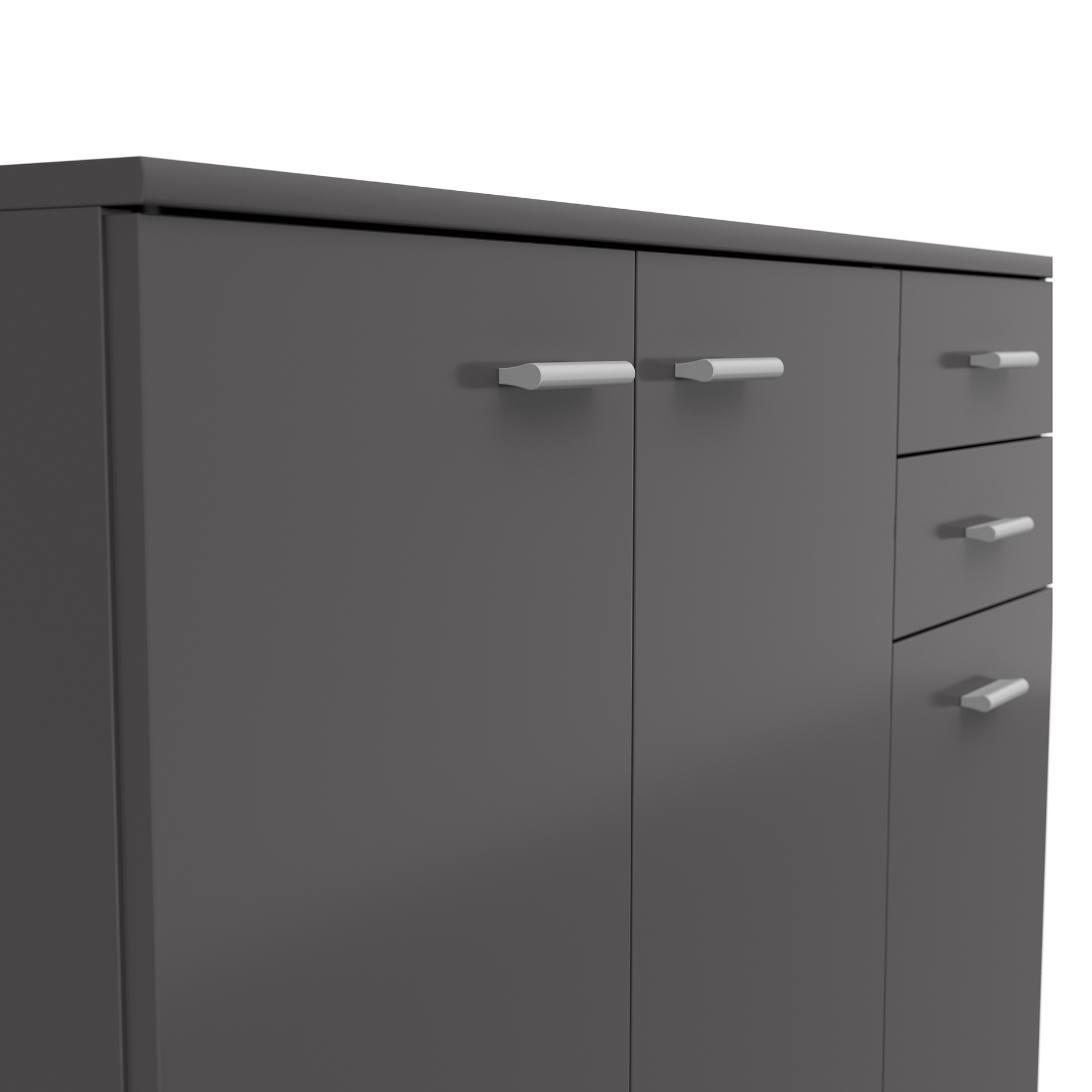 Kommode - anthrazit - 3 Türen - 106 cm breit
