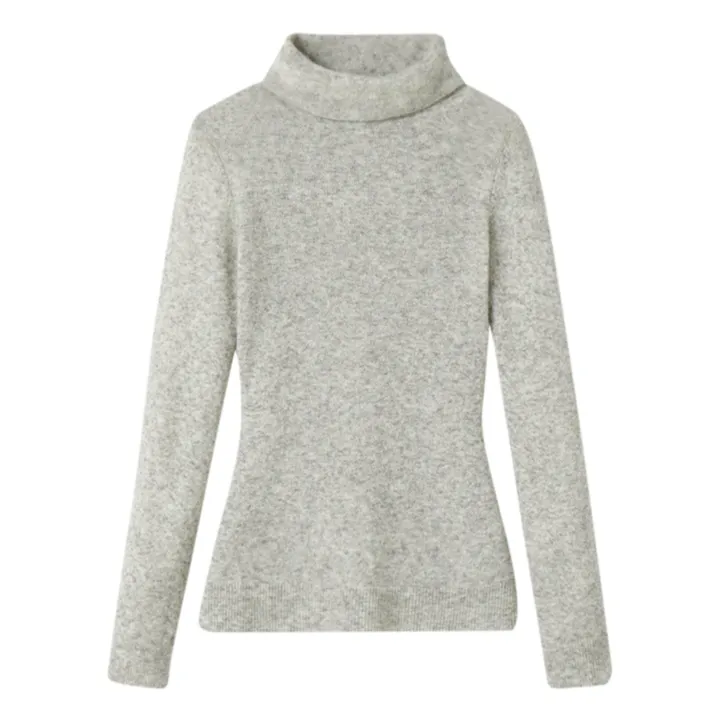 American Vintage Pull Col Roulé Razpark Laine | Gris clair