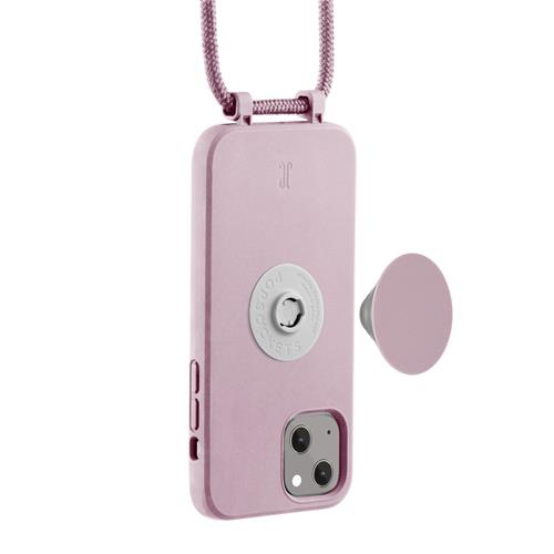 (by Just Elegance) iPhone 13 PopGrip 3in1 Necklace Gummi Hülle   Handykette (150cm)   PopSockets (30185) - Rose Breath