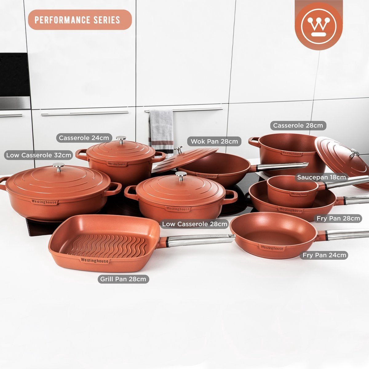Westinghouse Pannenset â 13-delige complete Performance set â Rood