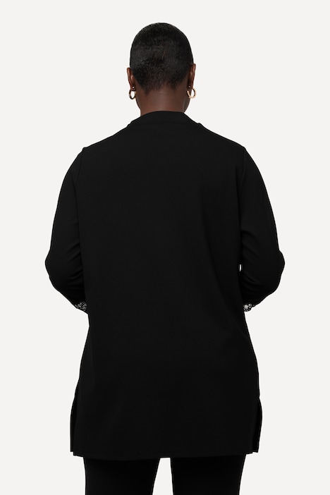 Sweatshirt, Punto-di-Roma, Stehkragen, 3/4-Arm