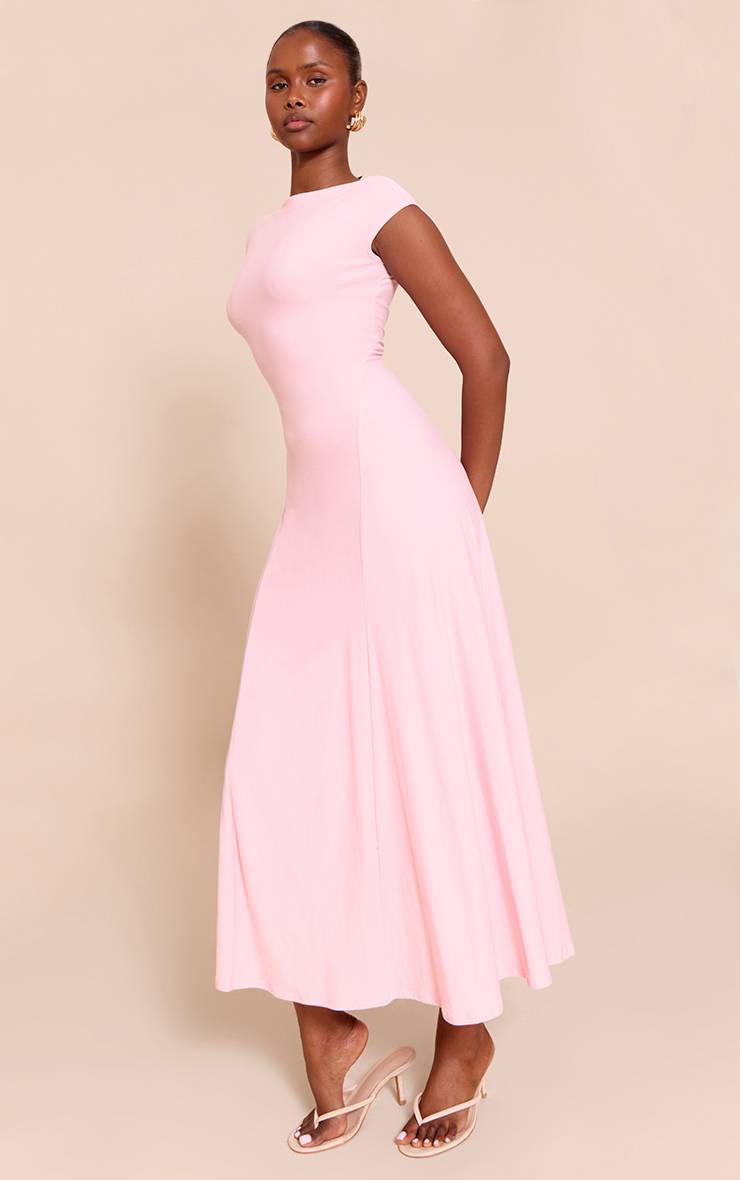 Rose Robe Longue Fluide Asymétrique À Panneaux