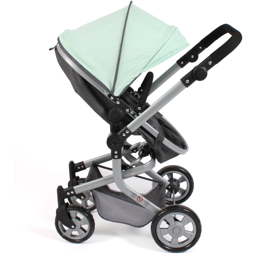 BAYER CHIC 2000 Kombi-Puppenwagen MIKA melange anthrazit-mint