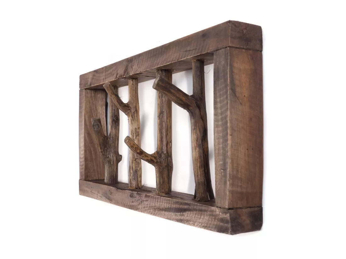 PORTE-MANTEAU MURAL LIMB bois flotté 01 natur-vintage