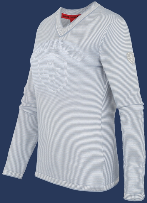 Damen Pullover 004 KoNitK, Cocos/Skyblue