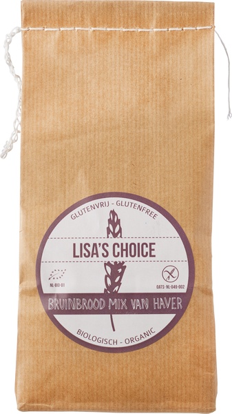 Lisa’s Choice Broodmix Haver Bruin Glutenvrij (450 gr)