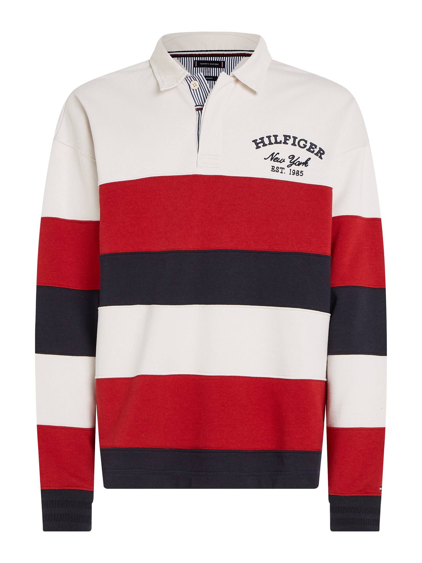 Tommy Hilfiger| Herren Rugby-Poloshirt STRIPE PREP langärmelig