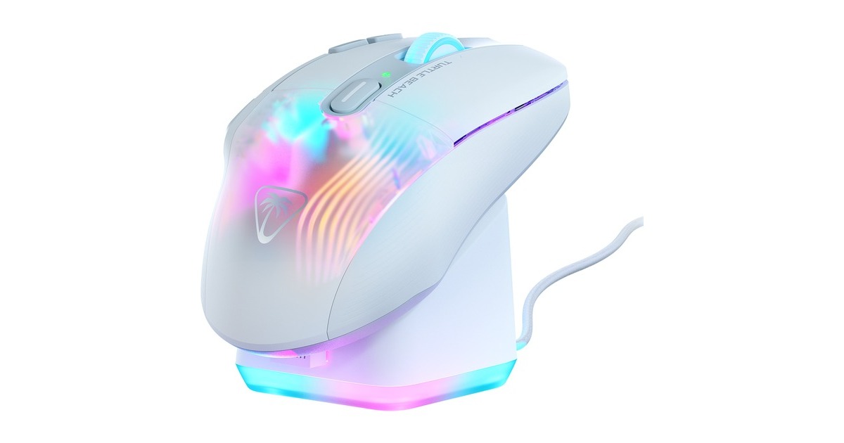 Turtle BeachKone XP Air gaming muis  (Wit, USB-C / 2,4GHz / Bluetooth, 50 - 19.000 Dpi, RGB)