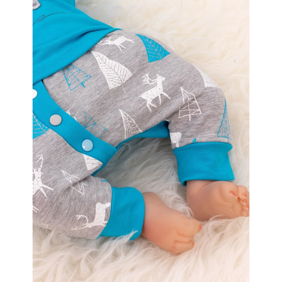 Koala Baby 2tlg Set Shirt + Hose Rentier - by Koala Baby grau türkis