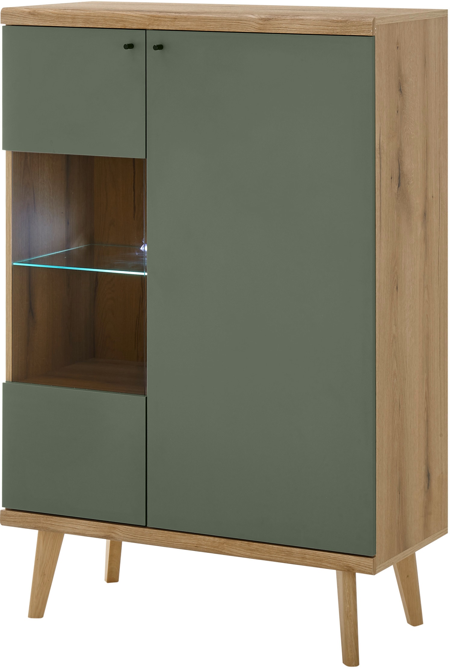 INOSIGN Vitrine »MAVAS« in moderner Trendfarbe, Giffe aus Metall (Schwarz), Höhe 134 cm