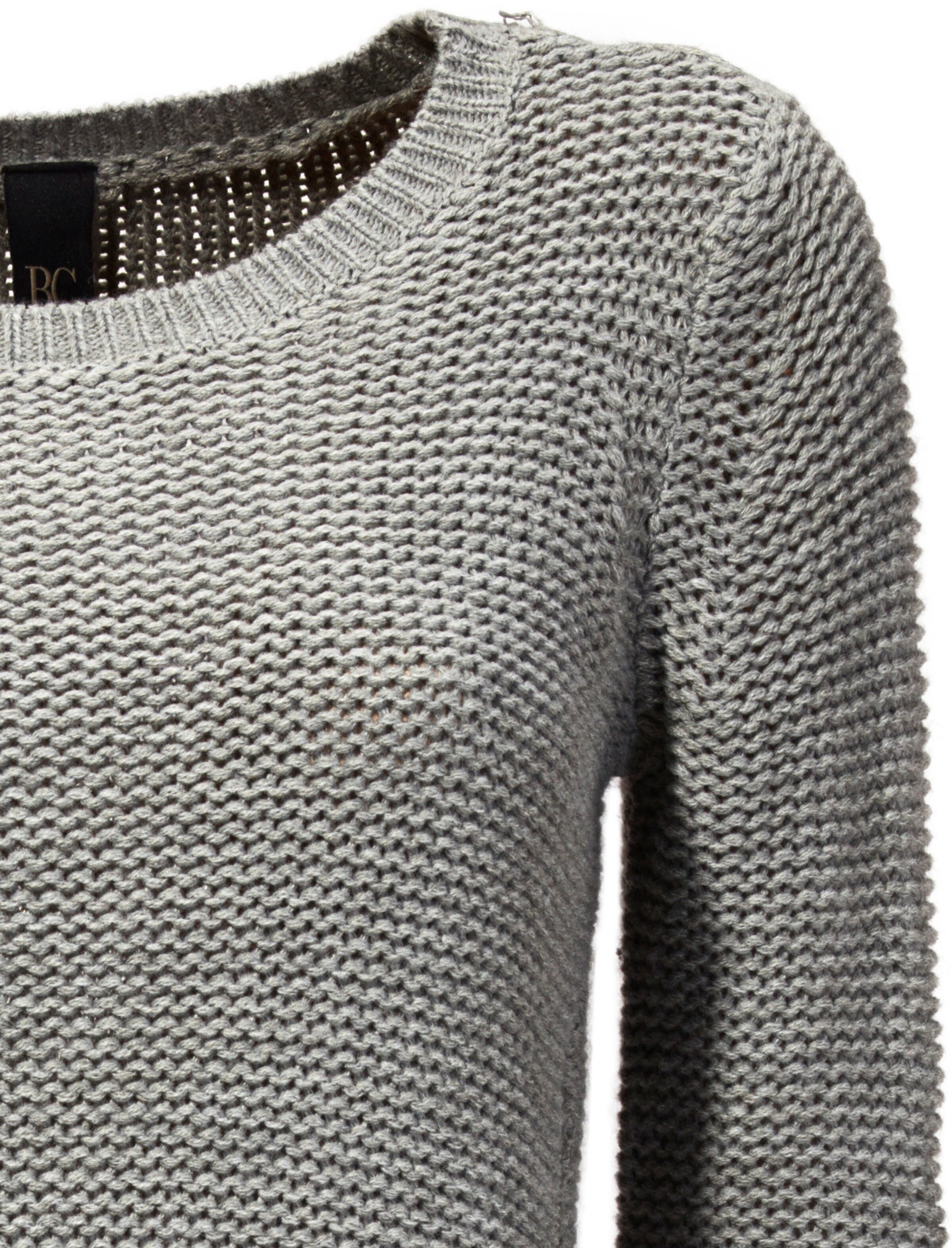 heine Rundhals-Pullover in grau-melange