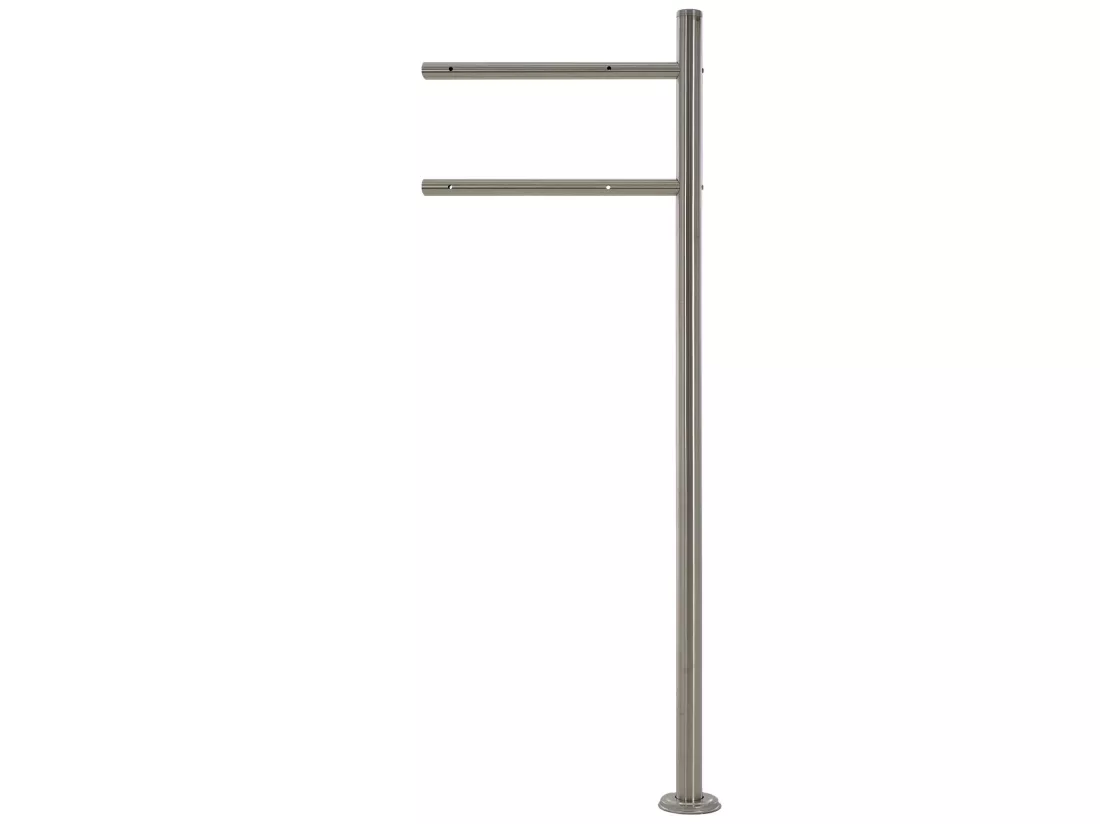 Boîte aux lettres anthracite / imitation bois avec support argenté ML-Design