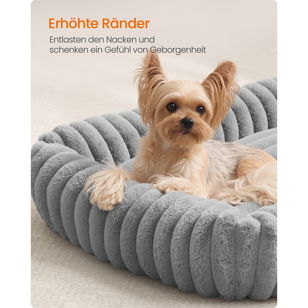 FEANDREA Hundebett orthopädisches Hundekörbchen,Hundekissen waschbar, flauschig M