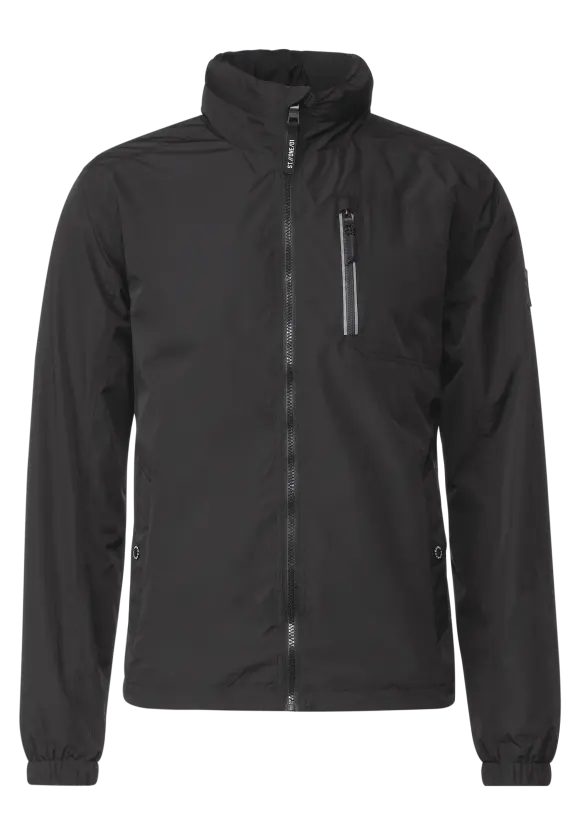 Windbreaker in Unifarbe - limousine black