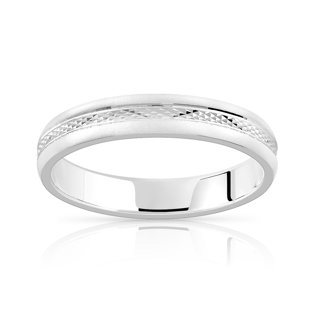 Alliance argent 925 diamanté 4 mm