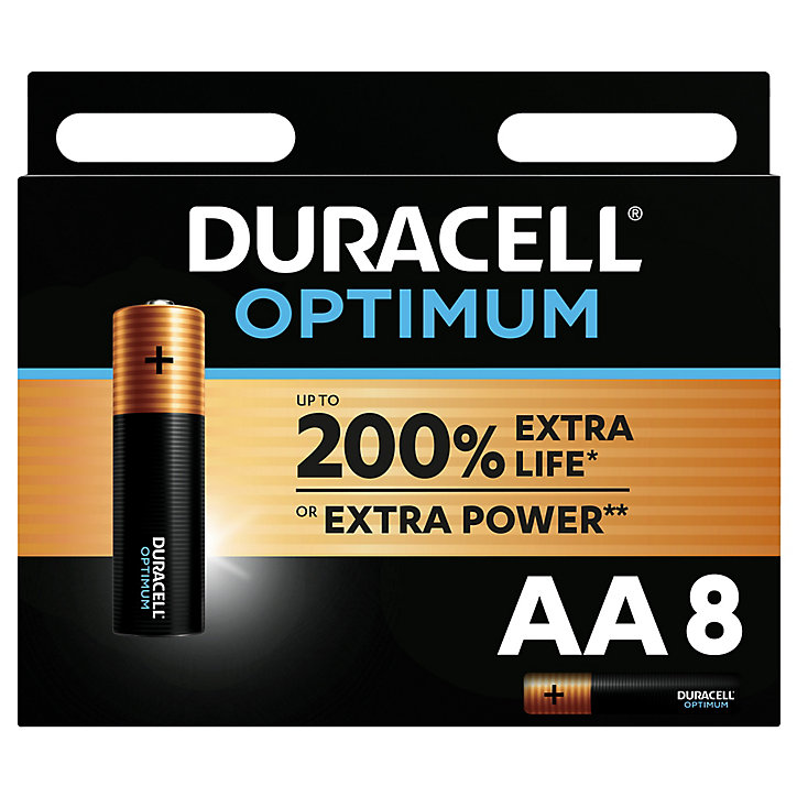 Pile alcaline AA (LR6) Duracell Optimum, lot de 8