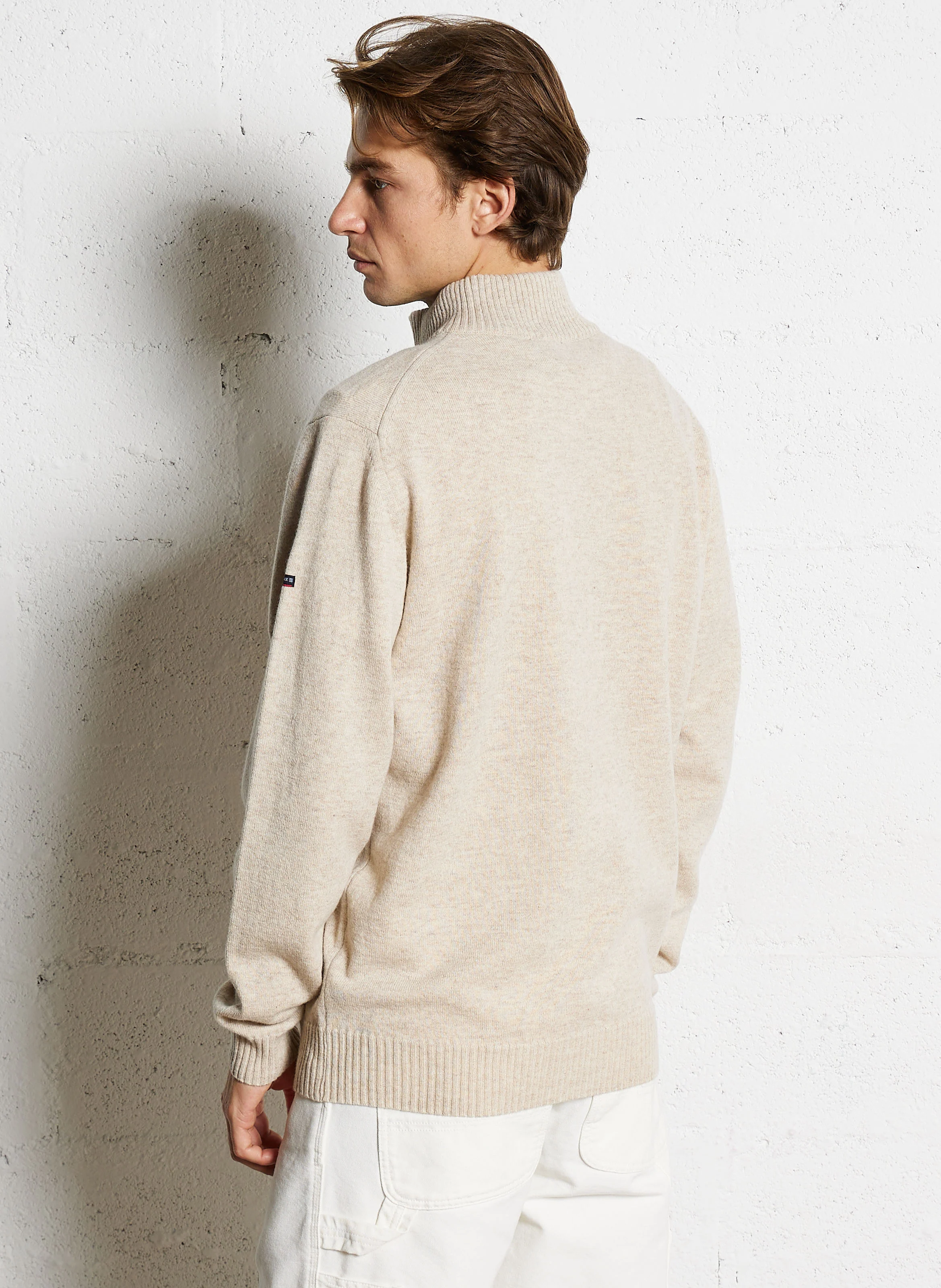 Pull col camionneur regular-fit en laine | Multicolore