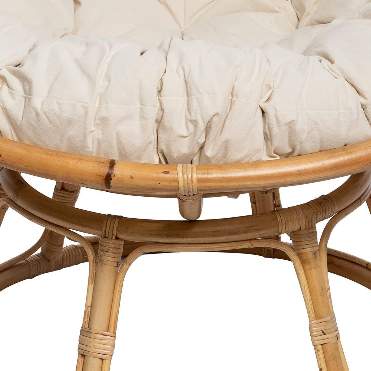 Atmosphera Interior Designer – Seram Rattan-Sessel – Bequemer Papasan-Sessel mit Kissen – Für drinnen und draußen – Gartenmöbel, Terrasse, Balkon, Wohnzimmer