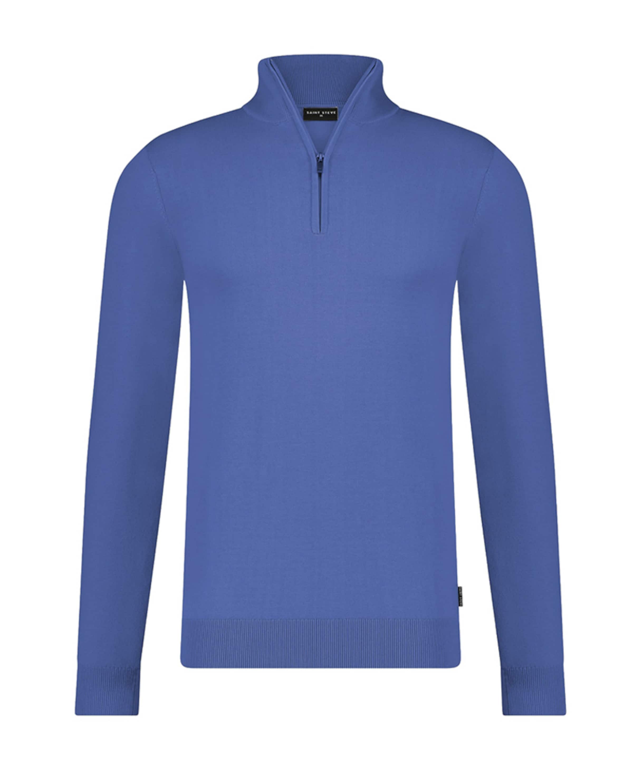 Saint Steve Heren trui met rits blauw