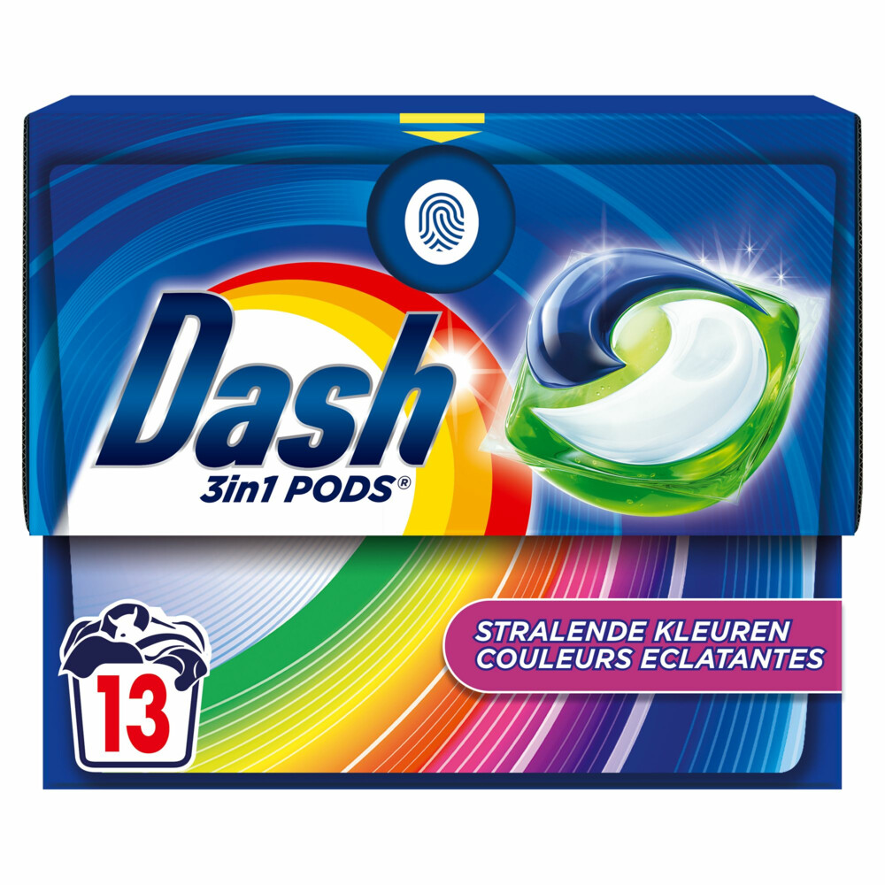Dash Wasmiddelcapsules 3in1 Pods Stralende Kleuren13 stuks