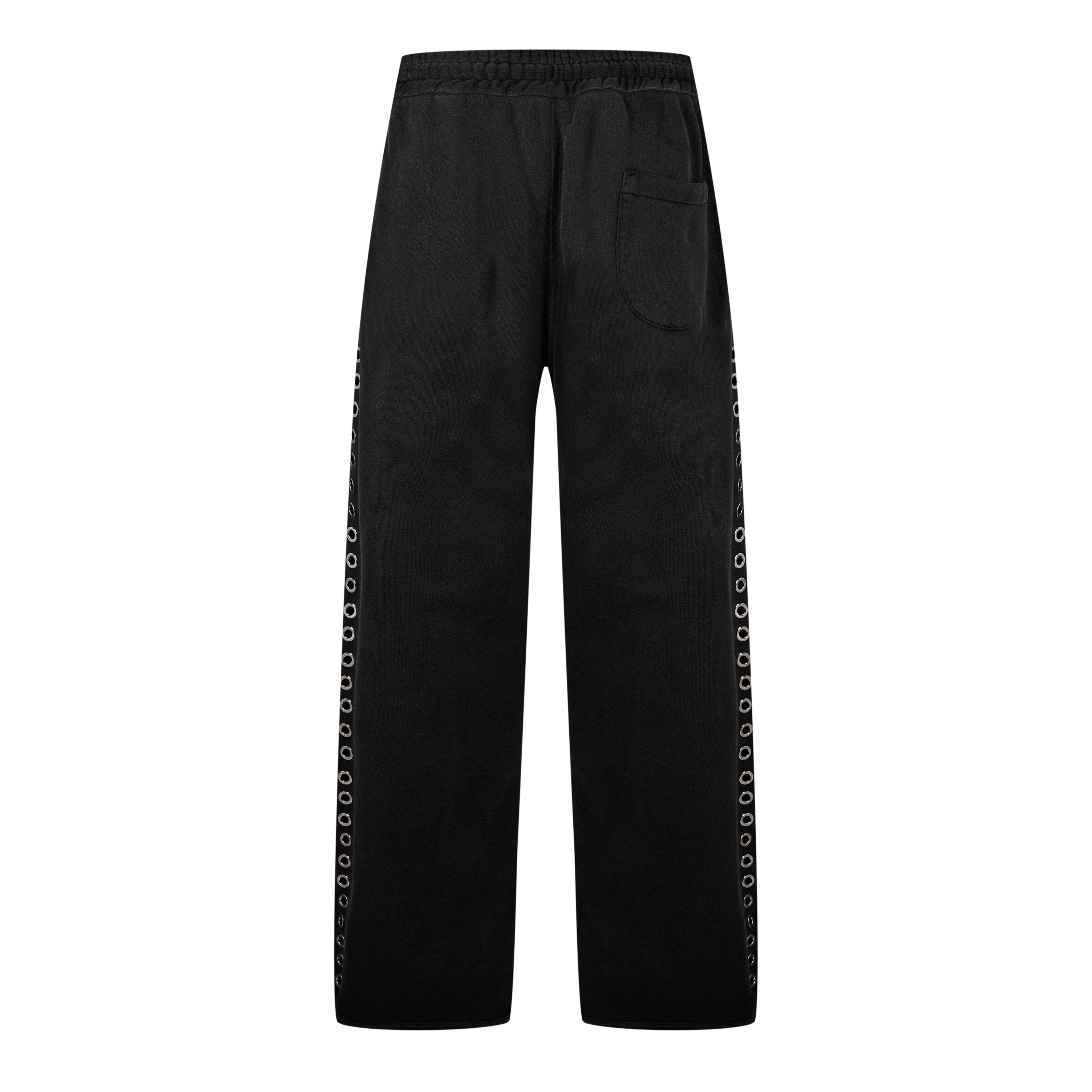Off White Eyelet Embellished Jogging Bottoms