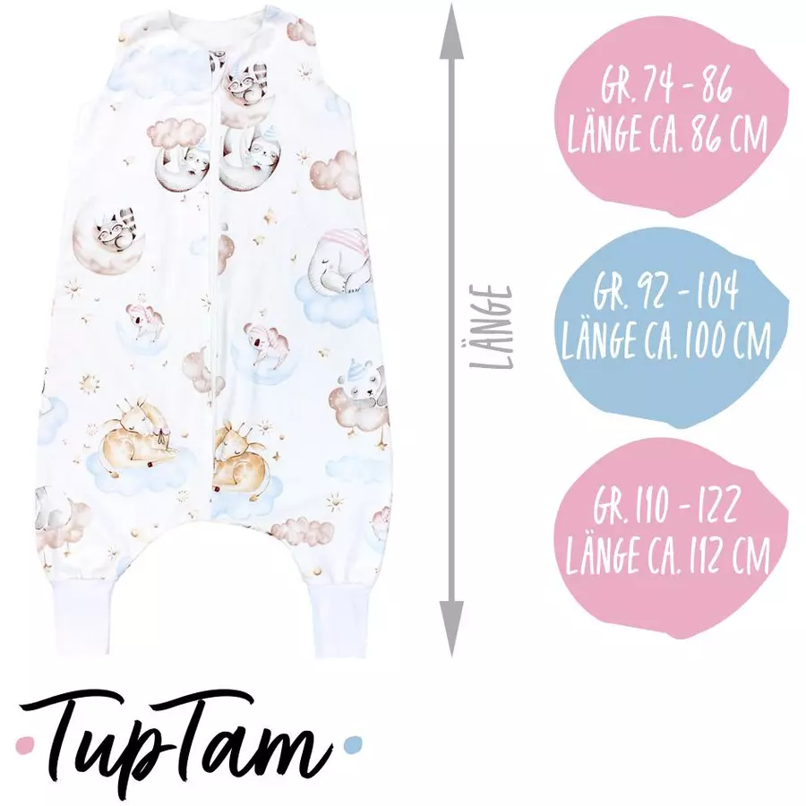 TupTam Baby Sommer Schlafsack mit Beinen ohne Ärmeln weißbeige