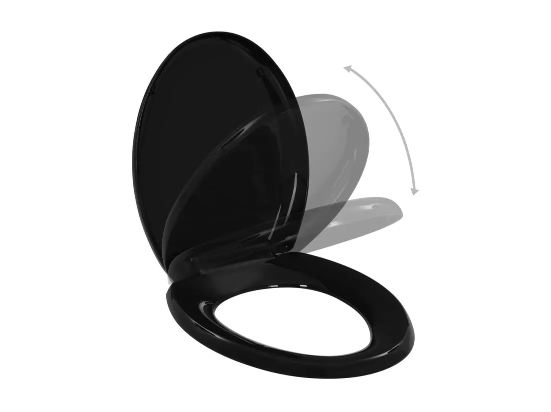 Abattant WC àfermeture en noire 45.5 x 37.5 x 5 cm 02_0002907