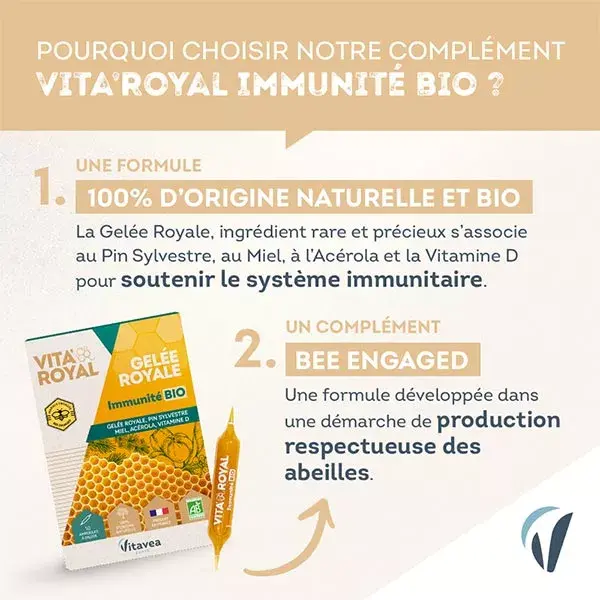 Vitavea Vita'Royal Geleia Real Orgânica Imunidade 10 ampolas