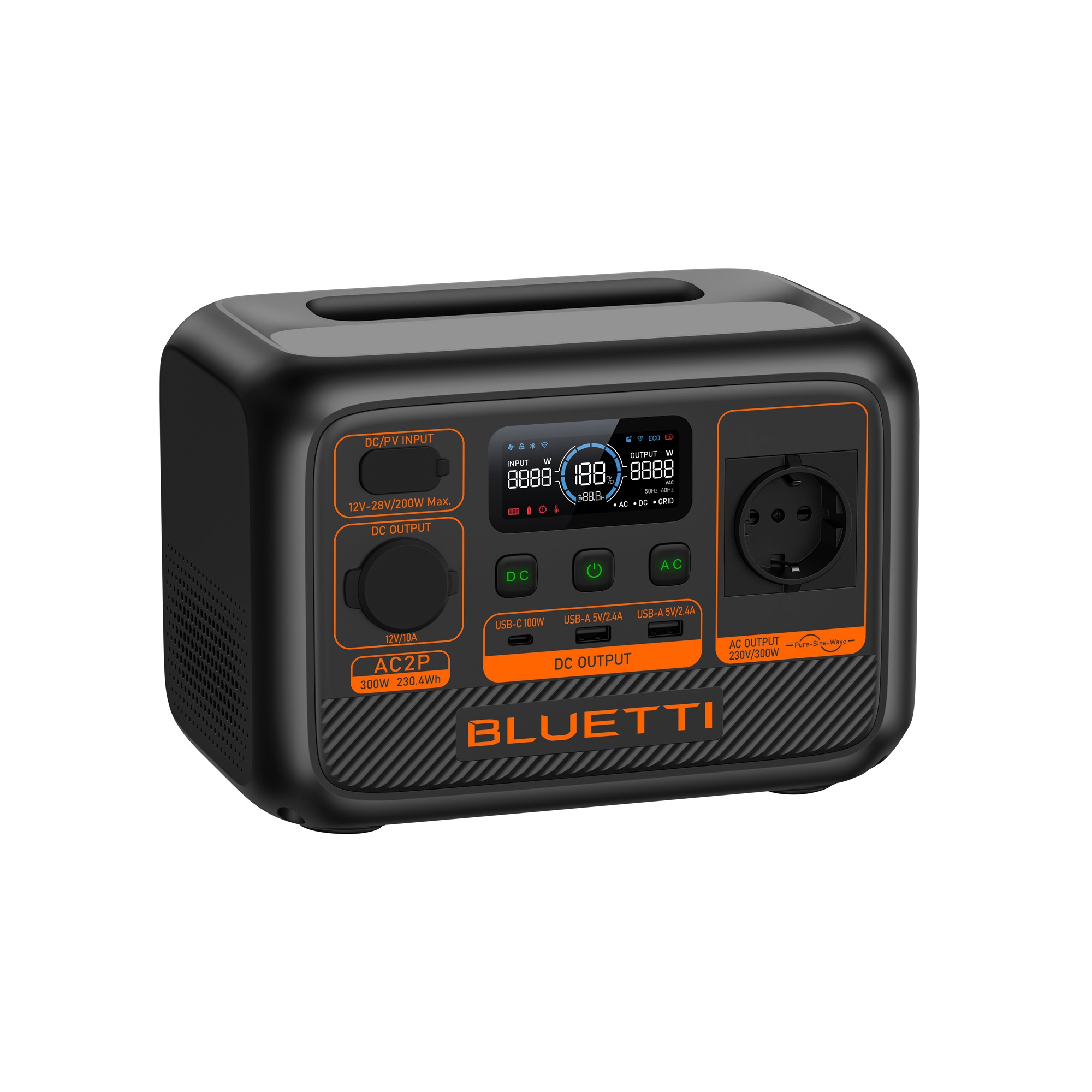 BLUETTI AC2P-Black-EU tragbare Powerstation 300 W