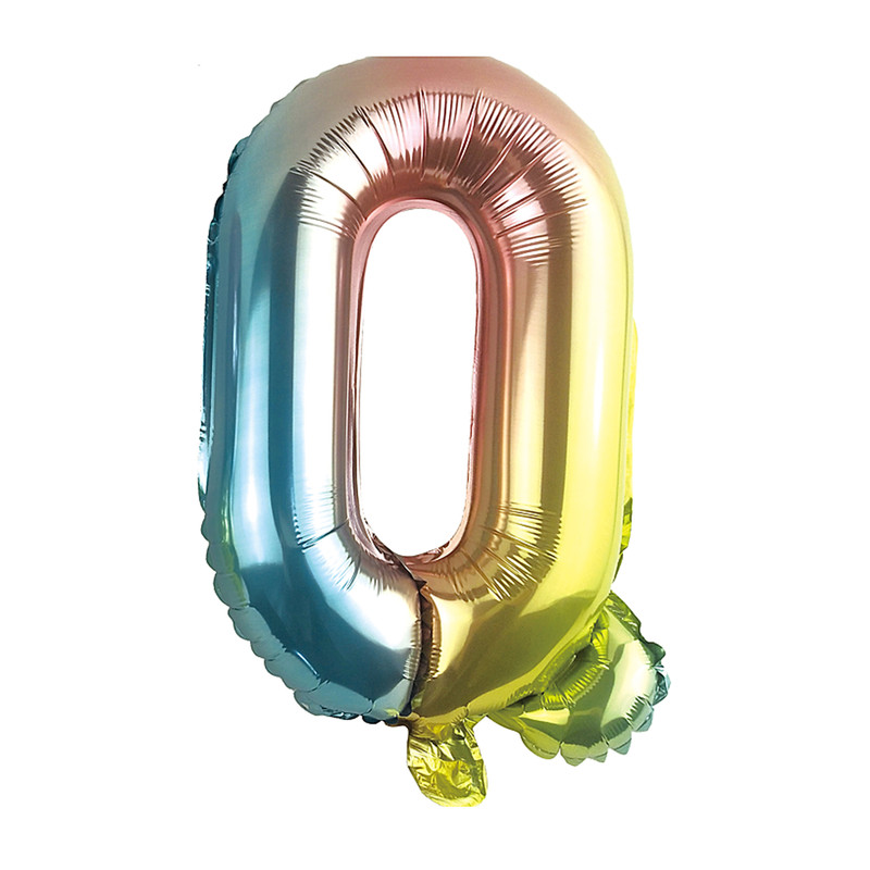 Folieballon Q - regenboog metallic - 30 cm