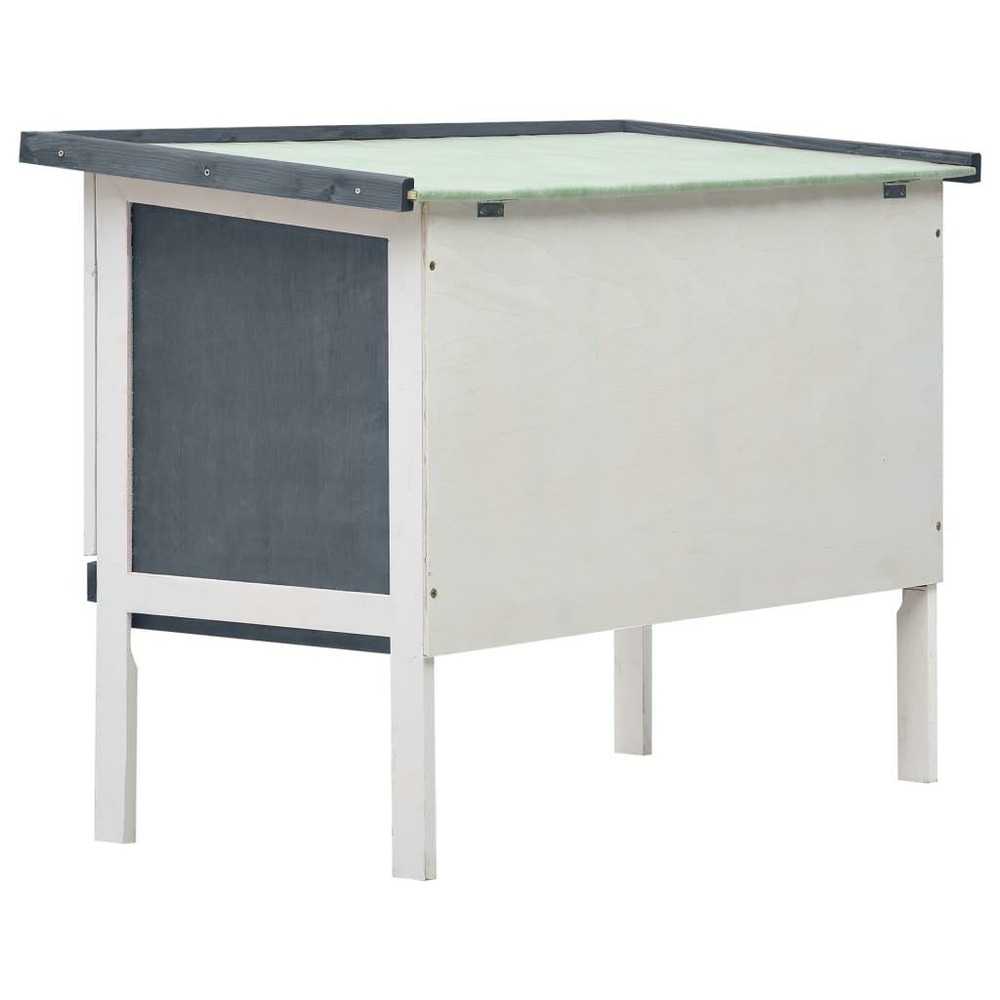 Clapier cage d'extérieur 1 niveau 90 x 45 x 65 cm bois gris