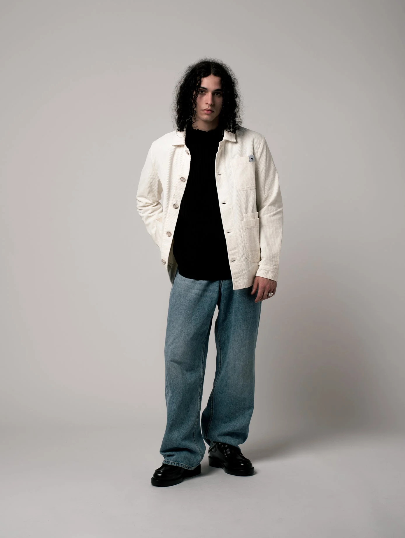 Veste worker en velours | Blanc
