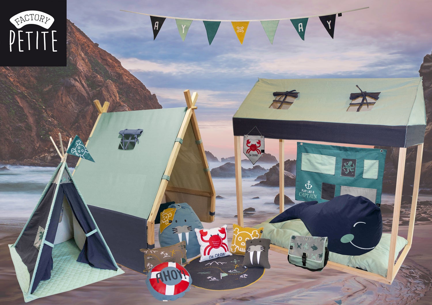 Factory Petite schoudertas Mighty Ocean groen 30 x 25 x 10 cm