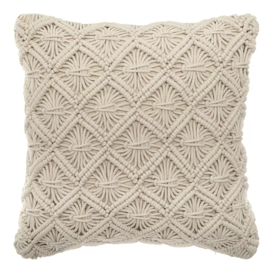 Coussin carré polycoton (40 x 40 cm) Macram Beige