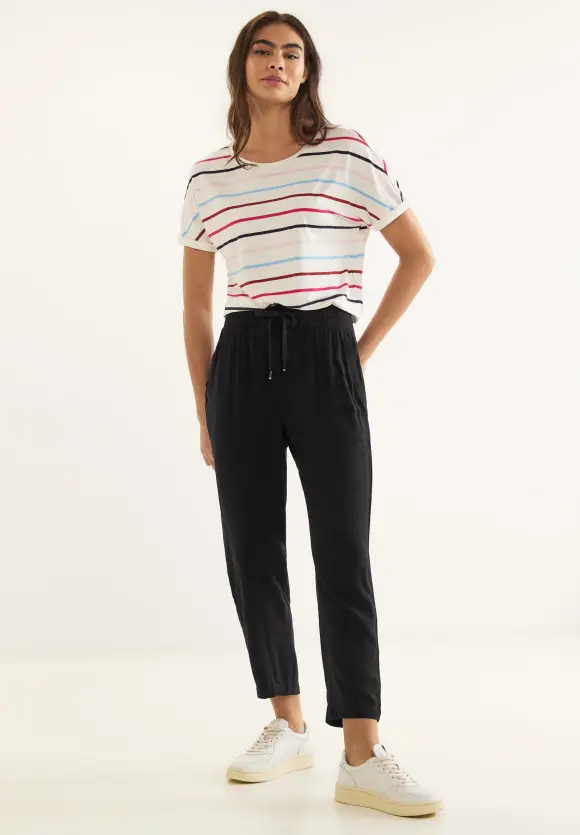 Loose Fit Viskose Hose - Black