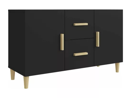 Buffet noir 100x36x60 cm bois d'ingénierie