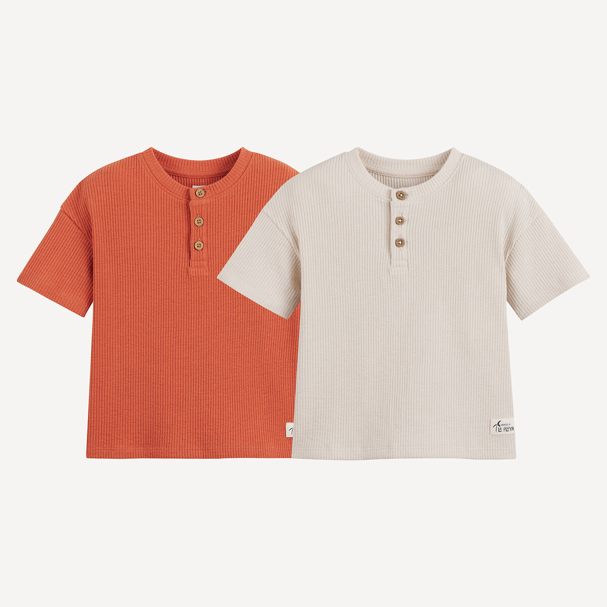 COLEÇÃO LA REDOUTE<br>Conjunto de 2 camisetas de gola redonda em malha