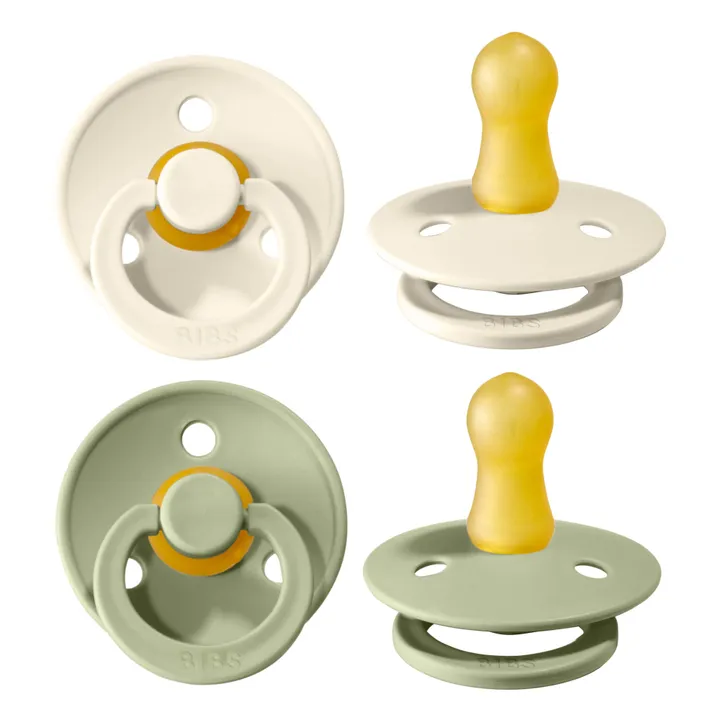 Bibs Tétines en caoutchouc naturel - Set de 2 | Vert amande