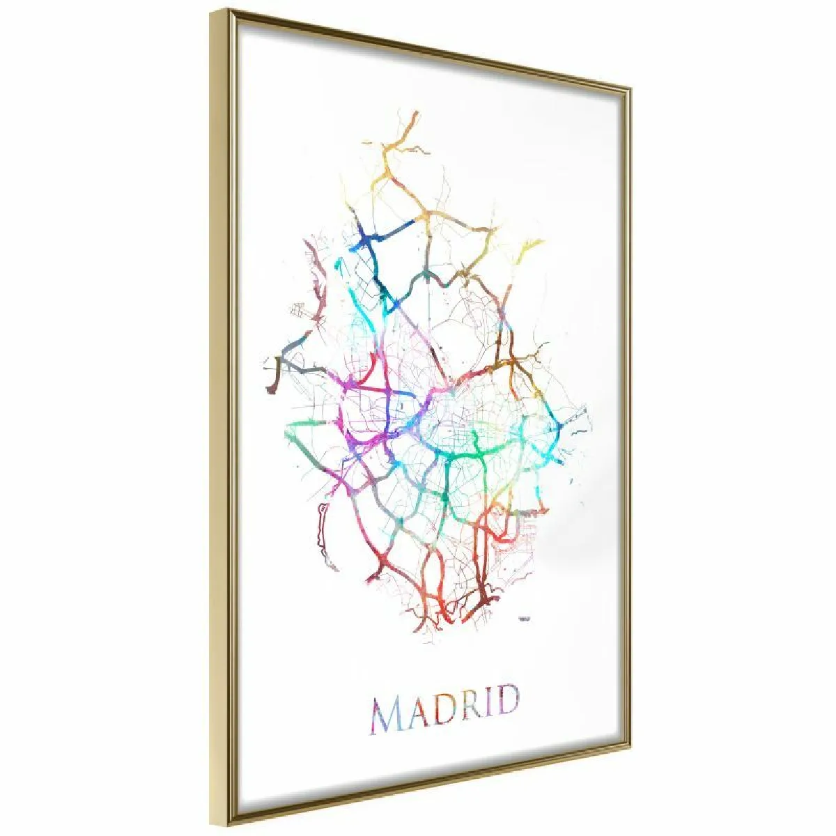 Paris Prix Affiche City Map Madrid Colour - Or